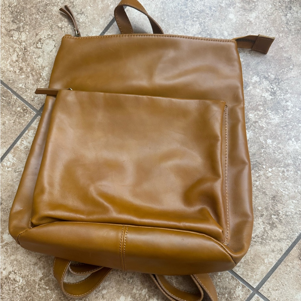 Andar Addison Tan Leather Backpack